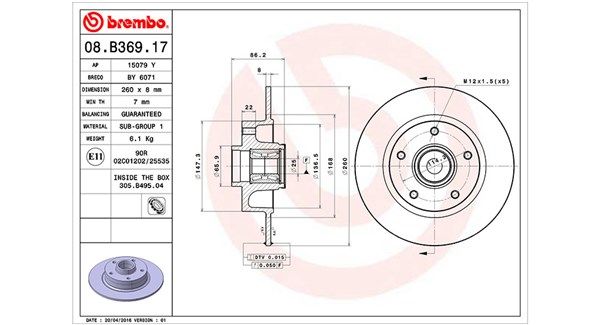 MAGNETI MARELLI Тормозной диск 360406119000